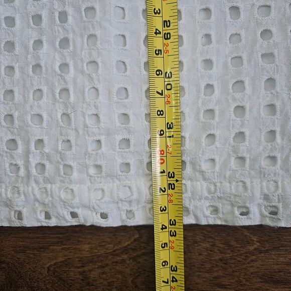 Banana Republic Factory Eyelet Shift Sleeveless Dress Women's Size 4 White - Picture 6 of 6